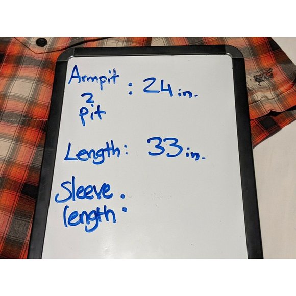 HARLEY-DAVIDSON MEN'S WASHED ORANGE PLAID SHIRT SHORT SLEEVE - NWT - LARGE - Picture 8 of 10